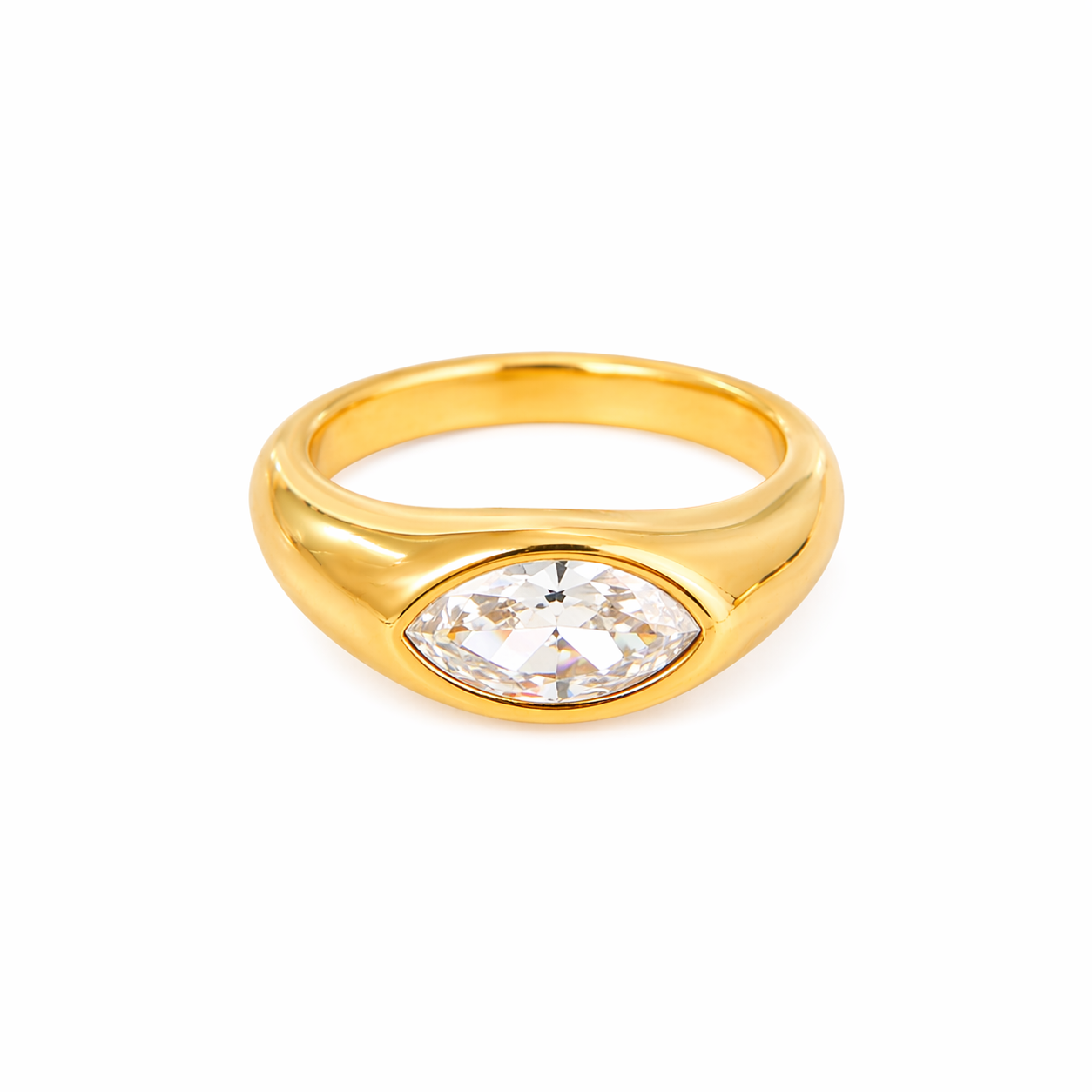Sculpted Marquise Ring