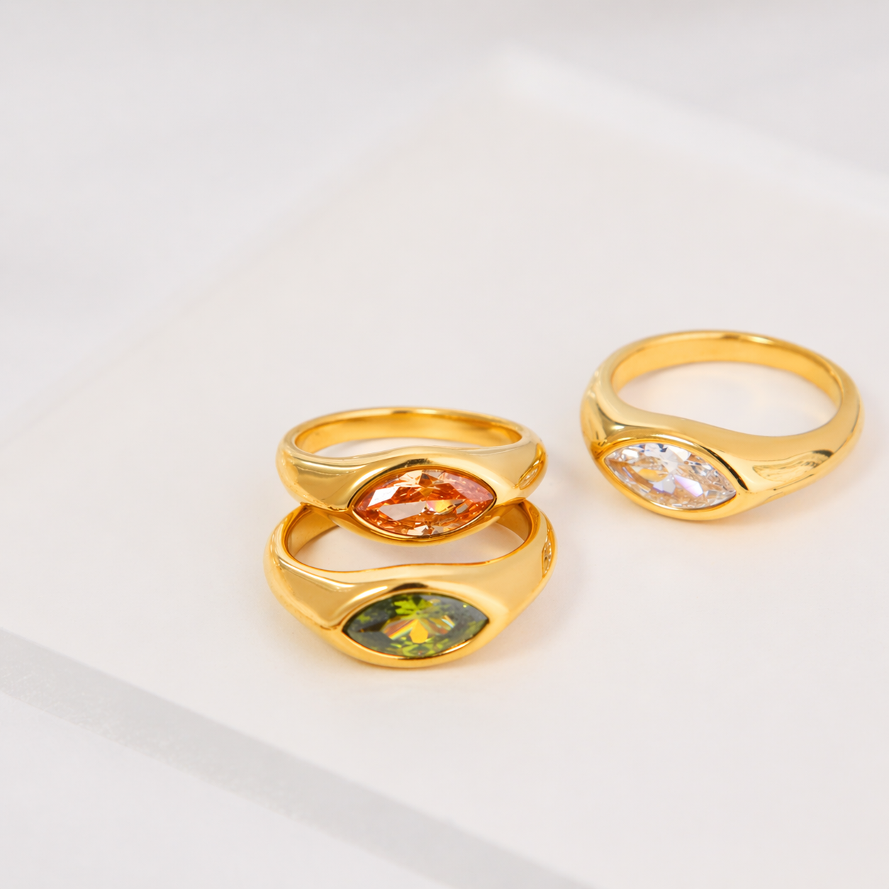 Sculpted Marquise Ring