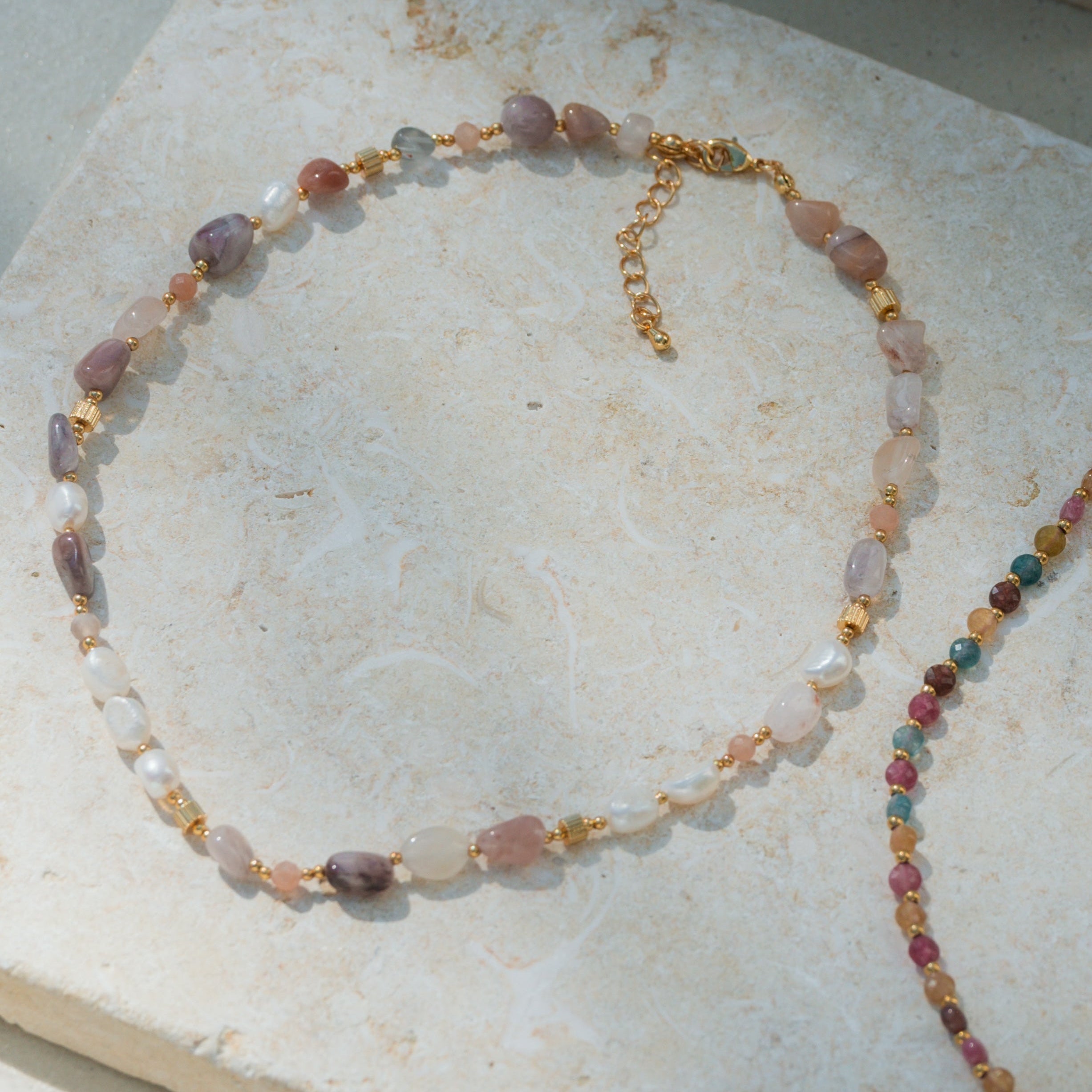 Amethyst and Rose Quartz Choker australia