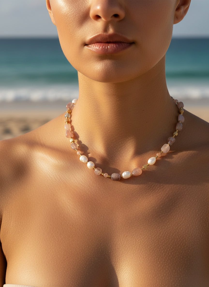 Amethyst and Rose Quartz Choker