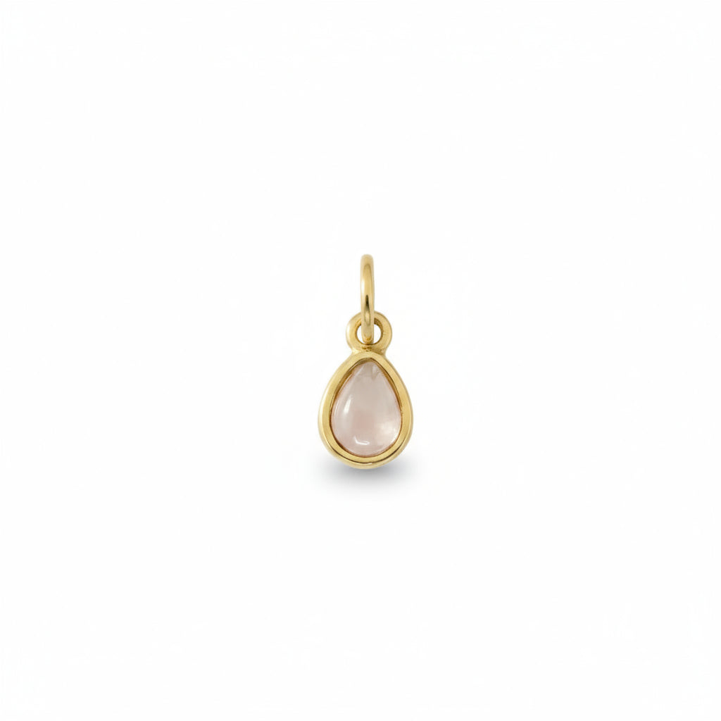 rose quartz charm gold