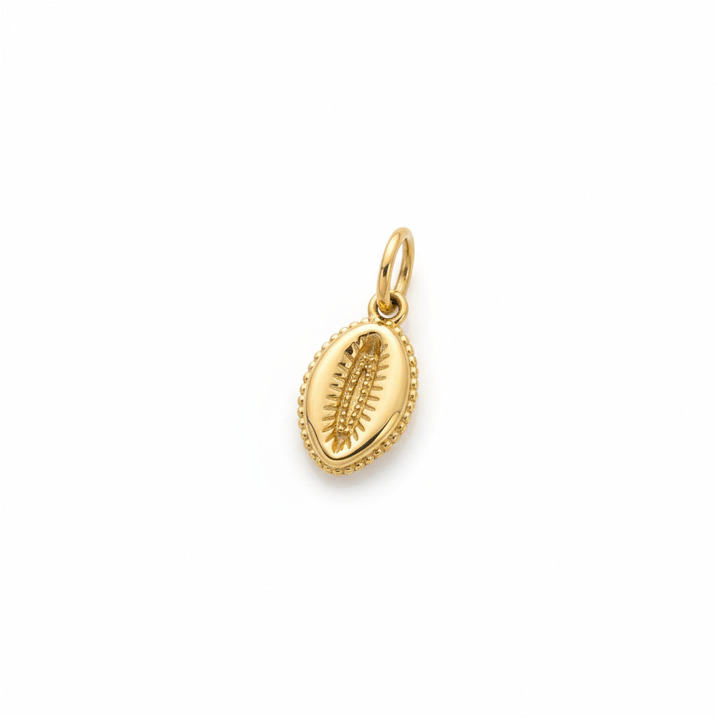 Cowrie Shell Charm with Micro Pearls