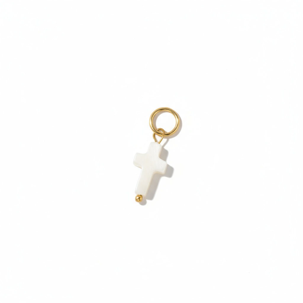 Mother of Pearl Cross Charm
