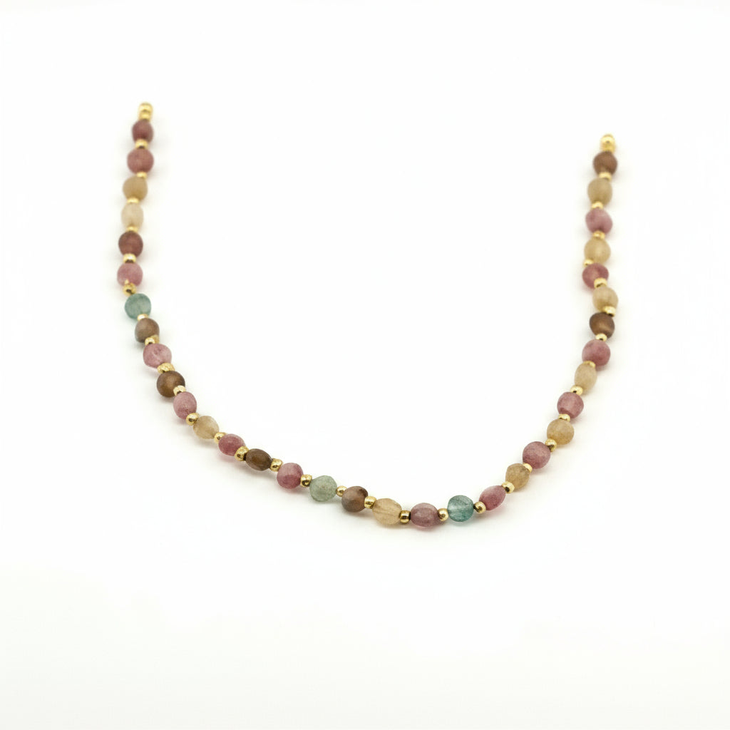 Multi-Coloured Tourmaline Beaded Necklace