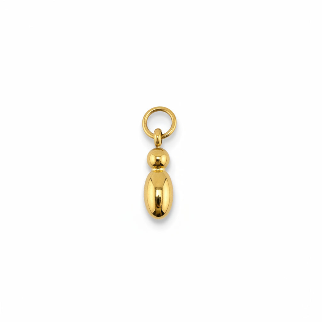letter i charm gold