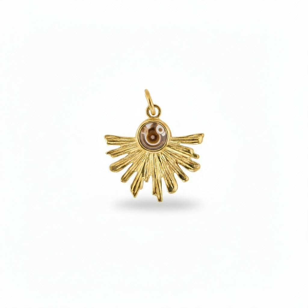 sunburst turritella agate charm