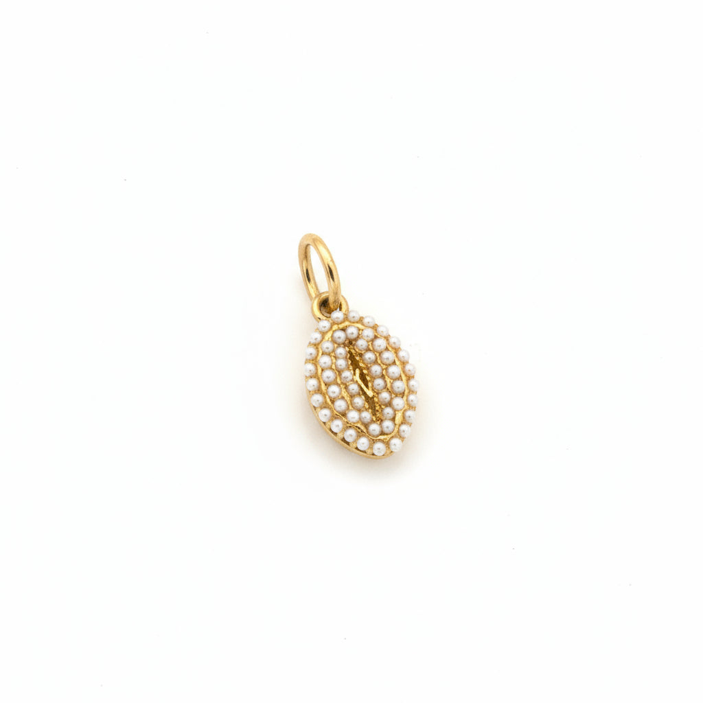 cowrie shell pearl charm