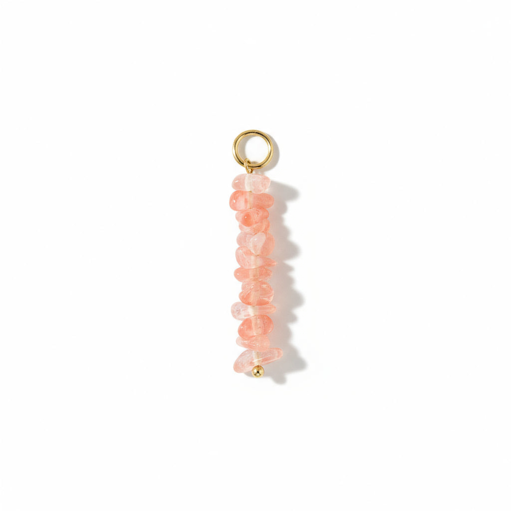 rose quartz charm gold